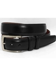 Torino Leather Italian Burnished Kipskin Belt - Black 55070 - Dressy Elegance Belts | Sam's Tailoring Fine Men's Clothing