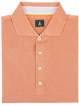 Robert Talbott Apricot The Drake Short Sleeve 4-Button Polo Shirt PK372-05 - Polos and Tees | Sam's Tailoring Fine Men's Clothing