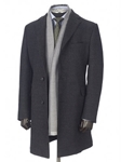 Charcoal Double Faced Zelander Traveler Overcoat | Hickey FreeMan Overcoats | Sams Tailoring