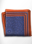 Orange and Blue Patterned Silk Pocket Square | Italo Ferretti Spring Summer Collection | Sam's Tailoring