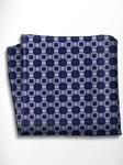 Blue and Silver Patterned Silk Pocket Square | Italo Ferretti Spring Summer Collection | Sam's Tailoring