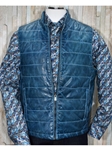 Navy Cali Style Men's Premium Leather Vest | Marcello Sport Outerwear Collection | Sam's Tailoring Fine Men's Clothing