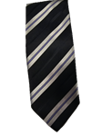 Black, Silver & Sky Stripe Executive XL Tie | Italo Ferretti Extra Long Ties | Sam's Tailoring Fine Men's Clothing