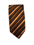 Orange, Black & White Dot Stripe Silk XL Tie | Italo Ferretti Extra Long Ties | Sam's Tailoring Fine Men's Clothing