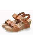 Hazelnut Leather Reptile Print Women Cork Sandal | Mephisto Women Cork Sandals | Sam's Tailoring Fine Women's Shoes