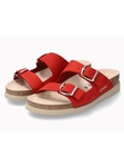 Scarlet Leather Nubuck Buckle Women Cork Sandal | Mephisto Women Cork Sandals | Sam's Tailoring Fine Women's Shoes