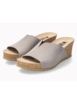 Light Grey Leather Nubuck Women Cork Sandal | Mephisto Women Cork Sandals | Sam's Tailoring Fine Women's Shoes