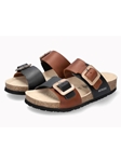 Chestnut Leather Nubuck Women Corkfootbed Sandal | Mephisto Women Cork Sandals | Sam's Tailoring Fine Women's Shoes