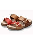 Camel Leather Nubuck Women Corkfootbed Sandal | Mephisto Women Cork Sandals | Sam's Tailoring Fine Women's Shoes