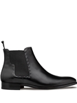 Black Side Zip Patina Men's Ankle Chelsea Boot | Mezlan Boots Collection | Sam's Tailoring Fine Men's Clothing