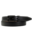 Black Handpainted Feathered Edge Men Belt | Lejon Dress Belts | Sam's Tailoring Fine Men's Clothing