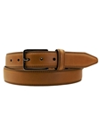 Cognac Handpainted Feathered Edge Men Belt | Lejon Dress Belts | Sam's Tailoring Fine Men's Clothing