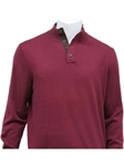 Button Mock Neck with Suede Trim