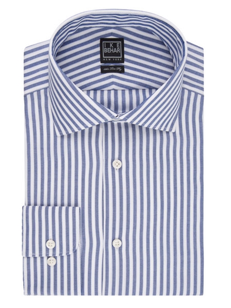 Ike Behar Black Label Regular Fit Stripe Dress Shirt Blue 28B0766-400 - Dress  Shirts