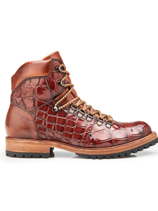 Peanut Genuine Alligator and Italian Calf Damian Boot | Belvedere Shoes Fall Collection | Sams Tailoring