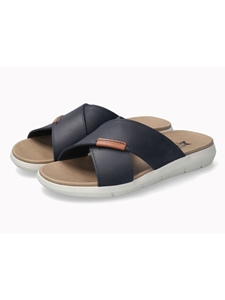 Navy Nubuck Smooth Leather Men's Sandal | Mephisto Sandals Collection | Sam's Tailoring Fine Men Clothing