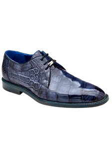 Antique Sky Blue Exotic Alligator Amato Derby Shoe | Belvedere New Shoes Collection | Sam's Tailoring Fine Men's Clothing