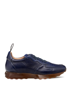 Blue Gerardo Deerskin Rubber Sole Men's Sneaker | Mezlan Shoes Collection | Sam's Tailoring Fine Men's Clothing xford