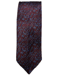 Burgundy With Sky Blue Medallion XL Tie | Italo Ferretti Extra Long Ties | Sam's Tailoring Fine Men's Clothing