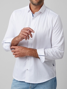 White Solid Long Sleeve Drytouch Men Shirt | Stone Rose Shirts Collection | Sam's Tailoring Fine Men Clothing