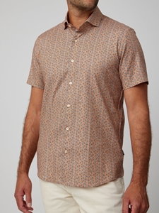 Copper Daisies Short Sleeve Men Shirt | Stone Rose Shirts Collection | Sam's Tailoring Fine Men Clothing