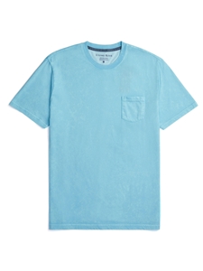 Turquoise Acid Short Sleeve Crewneck Men T-Shirt | Stone Rose Polos Collection | Sam's Tailoring Fine Men Clothing