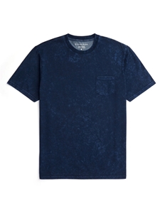 Navy Acid Short Sleeve Crewneck Men T-Shirt | Stone Rose Polos Collection | Sam's Tailoring Fine Men Clothing