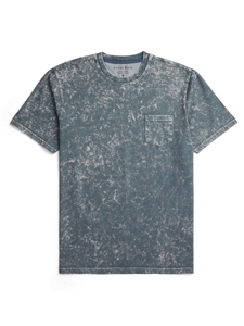 Grey Acid Short Sleeve Crewneck Men T-Shirt | Stone Rose Polos Collection | Sam's Tailoring Fine Men Clothing