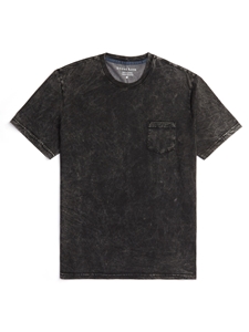 Black Acid Short Sleeve Crewneck Men T-Shirt | Stone Rose Polos Collection | Sam's Tailoring Fine Men Clothing