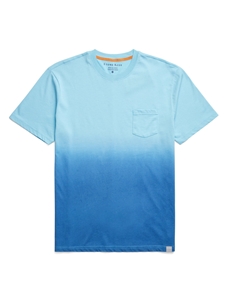 Turquoise Short Sleeve Dip-Dyed Men T-Shirt | Stone Rose Polos Collection | Sam's Tailoring Fine Men Clothing