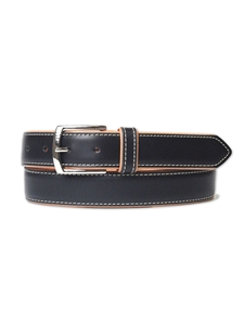 Black Genuine Oil Tanned Leather Men Belt | Lejon Dress Belts | Sam's Tailoring Fine Men's Clothing