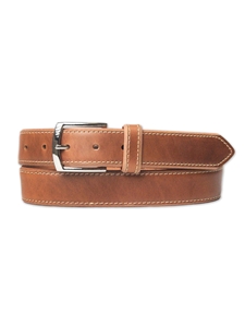 Cognac Genuine Oil Tanned Leather Men Belt | Lejon Dress Belts | Sam's Tailoring Fine Men's Clothing