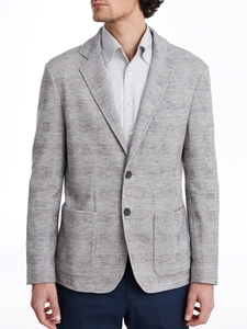 Light Grey Premium Jersey Stretch D-Constructed Shirt Jacket | Emanuel Berg Jackets Collection | Sam's Tailoring Fine Men's Clothing