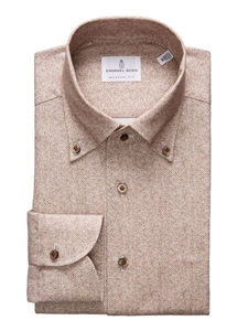 Beige Ultra Soft Luxury Brushed Twill Men's Shirt | Emanuel Berg Dress Shirts Collection | Sam's Tailoring Fine Men's Clothing