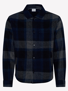 Dark Navy Santiago Wool Mix Men's Overshirt | Brax Men's Shirts Collection | Sam's Tailoring Fine Men Clothing