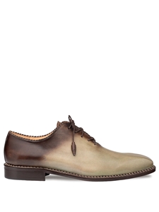 Olive/Mocha Barbaro Two Tone Men's Oxford Shoe | Mezlan Shoe Collection | Sam's Tailoring Fine Men's Clothing