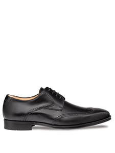 Black Tasso Wing Tip Men's Derby Shoe | Mezlan Shoe Collection | Sam's Tailoring Fine Men's Clothing