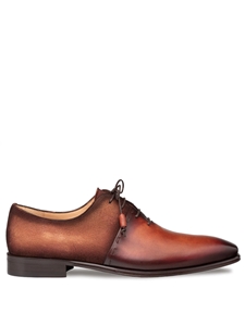 Cognac Colomer Calf/Suede Men's Oxford Shoe | Mezlan Shoe Collection | Sam's Tailoring Fine Men's Clothing