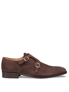 Chestnut Actore II Suede Double Monk Strap Shoe | Mezlan Monk Strap Shoes Collection | Sam's Tailoring Fine Men's Clothing