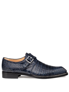 Blue Gigolo Crocodile Monk Stap Men's Shoe | Mezlan Monk Strap Shoes Collection | Sam's Tailoring Fine Men's Clothing