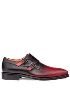 Burgundy Pintor Multi Tone Double Monk Strap Shoe | Mezlan Monk Strap Shoes Collection | Sam's Tailoring Fine Men's Clothing