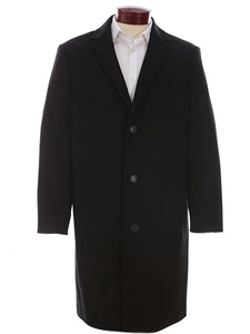 Black Three Buttons Steveson Men's Top Coat | Hart Schaffner Marx Top Coats Collection | Sam's Tailoring Fine Men's Clothing