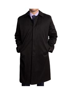 Black Full Length Raincoat With Hood Joshua Top Coat | Hart Schaffner Marx Top Coats Collection | Sam's Tailoring Fine Men's Clothing