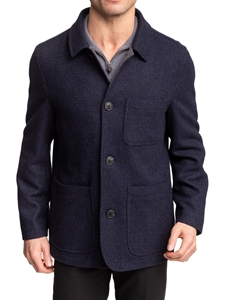 Navy Double Face Wool Chore Sonoma Men's Jacket | Hart Schaffner Marx Jackets Collection | Sam's Tailoring Fine Men's Clothing