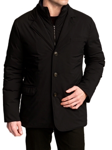 Black Insulated With Removeable Bib Summit Jacket | Hart Schaffner Marx Jackets Collection | Sam's Tailoring Fine Men's Clothing