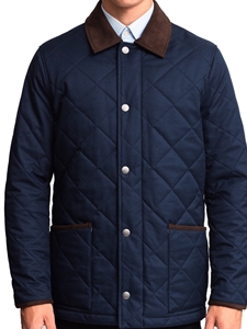 Navy Quilted Riding Erikson Men's Jacket | Hart Schaffner Marx Jackets Collection | Sam's Tailoring Fine Men's Clothing