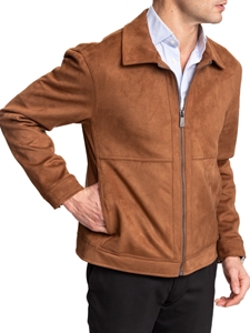 Caramel Zip Front Faux Suede Westwood Jacket | Hart Schaffner Marx Jackets Collection | Sam's Tailoring Fine Men's Clothing