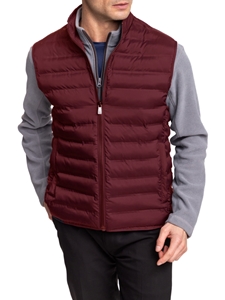 Burgundy Zip-Up Welded Channel Quilted | Hart Schaffner Marx Vests Collection | Sam's Tailoring Fine Men's Clothing Men's Vest