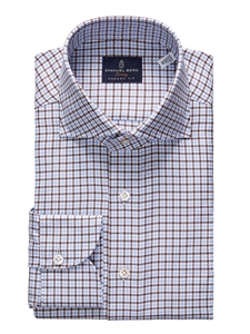 Blue Check Pattern Twill Premium Luxury Shirt | Emanuel Berg Shirts | Sam's Tailoring Fine Men's Clothing