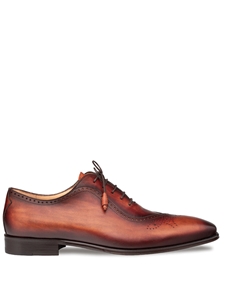 Cognac Gasset Wing Tip Men's Oxford Shoe | Mezlan Shoe Collection | Sam's Tailoring Fine Men's Clothing